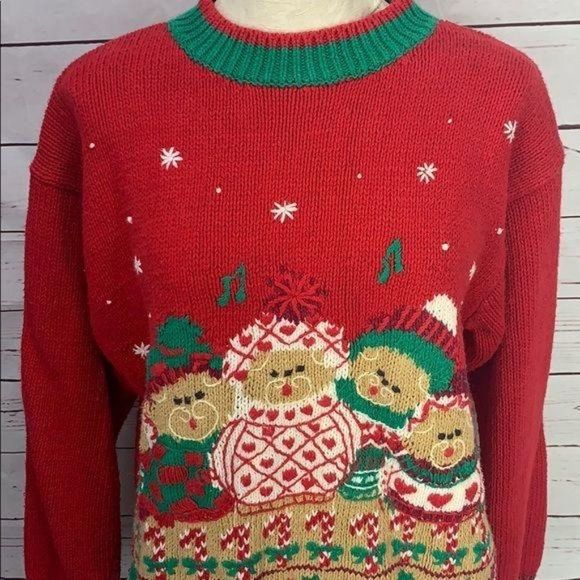 Hillary Paige Christmas Bears Red Long Sleeve Knit Family Ugly‎ Sweater Medium - Picture 8 of 8